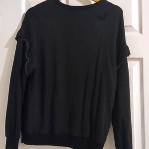 Time & Tru Ruffle Sleeve Crew Neck